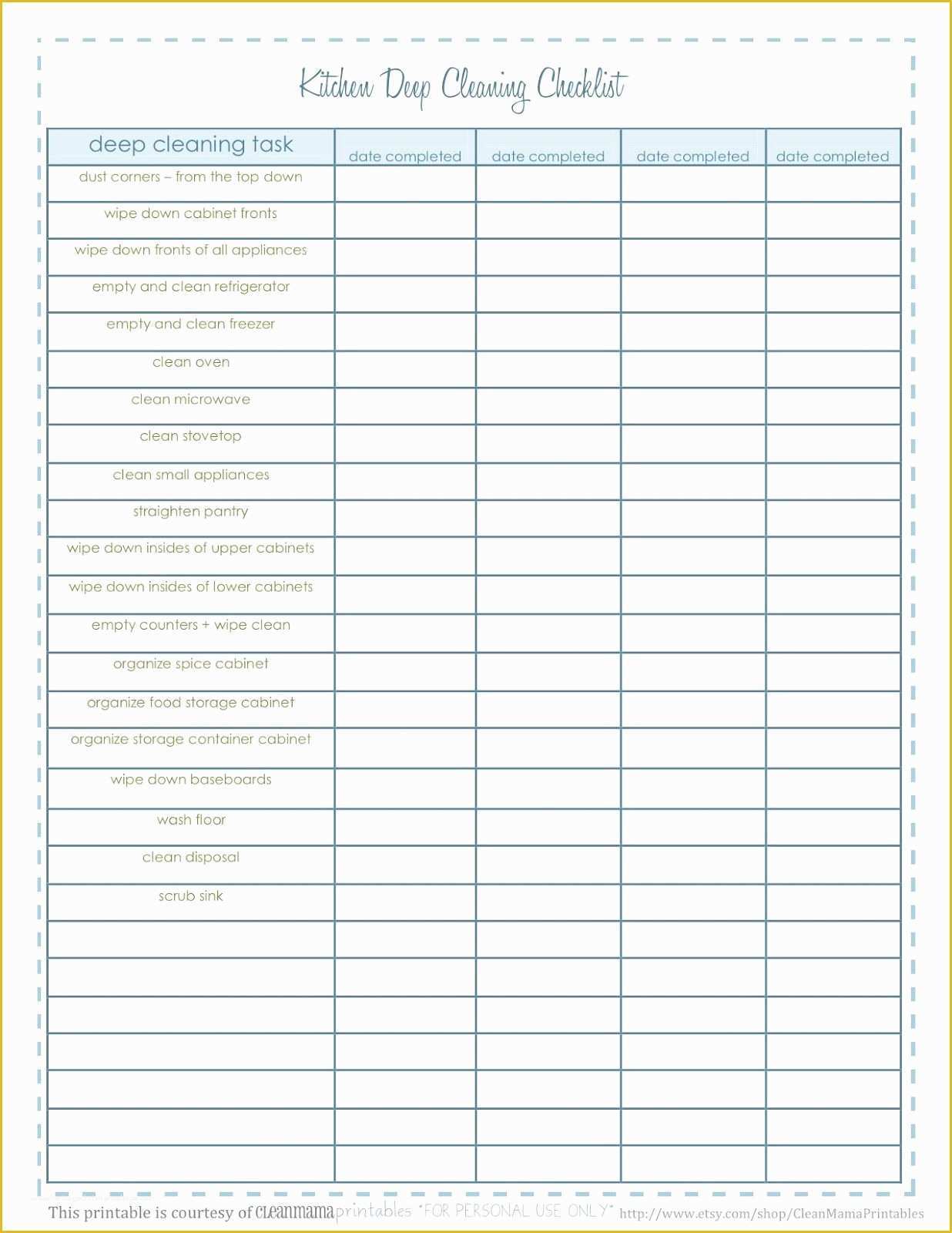 House Cleaning Checklist Template Free Of Free Templates for House Cleaning Checklist