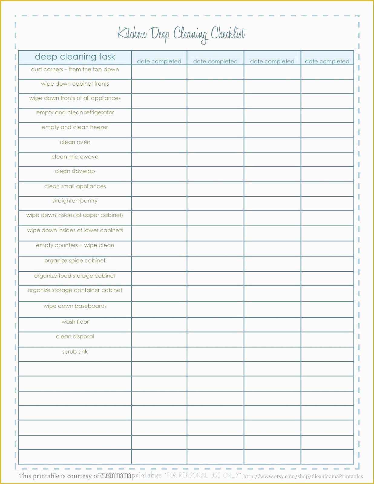 House Cleaning Checklist Template Free Of Free Templates for House Cleaning Checklist