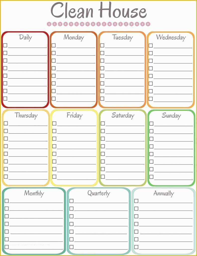 House Cleaning Checklist Template Free Of Home Management Binder Cleaning Schedule