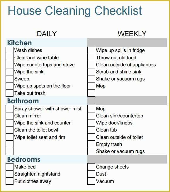 House Cleaning Checklist Template Free Of Sample House Cleaning Checklist 12 Documents In Pdf Word