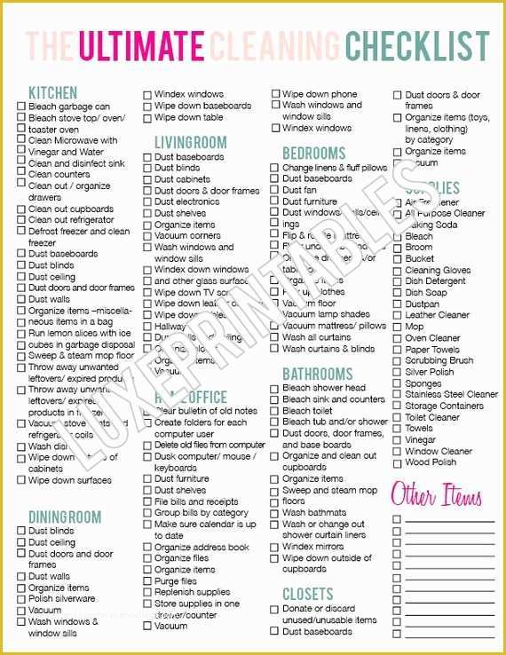 House Cleaning Checklist Template Free Of the Ultimate House Cleaning Checklist Printable Pdf