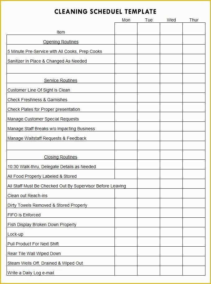 House Cleaning Templates Free Of 46 Cleaning Schedule Templates Pdf Doc Xls