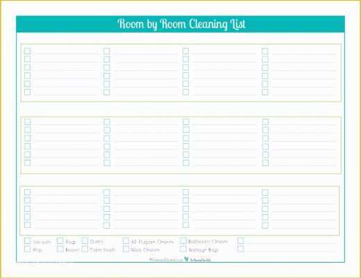 House Cleaning Templates Free Of Blank Cleaning Checklist Template