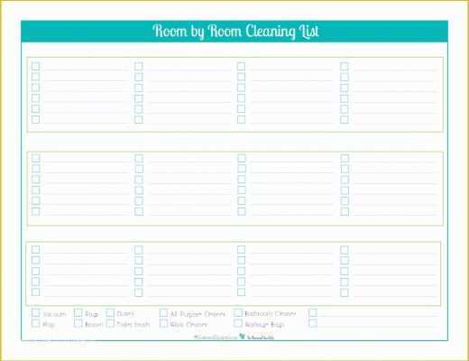 House Cleaning Templates Free Of Blank Cleaning Checklist Template