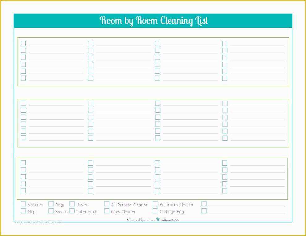 House Cleaning Templates Free Of Blank Cleaning Checklist Template