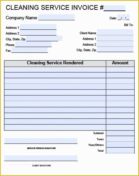 House Cleaning Templates Free Of Free House Cleaning Service Invoice Template Excel