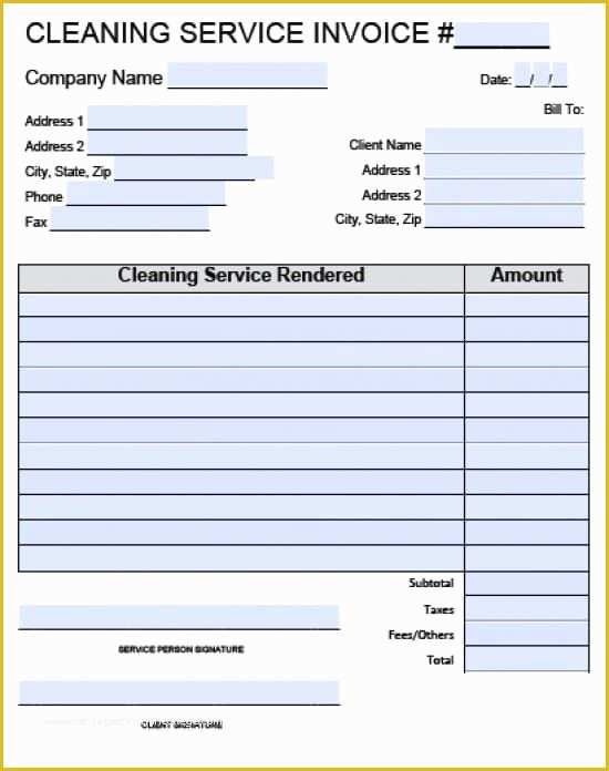 House Cleaning Templates Free Of Free House Cleaning Service Invoice