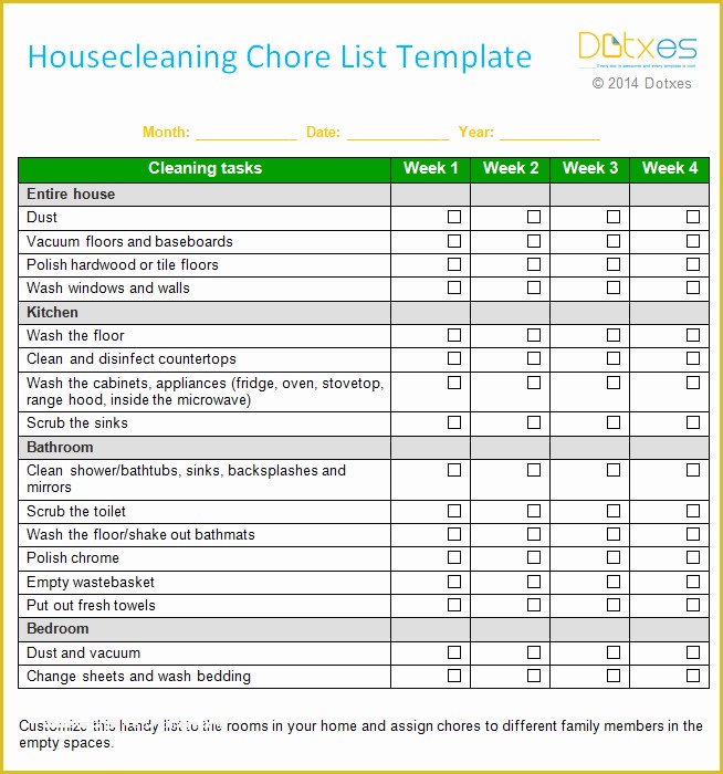 House Cleaning Templates Free Of House Cleaning Chore List Template Weekly Dotxes