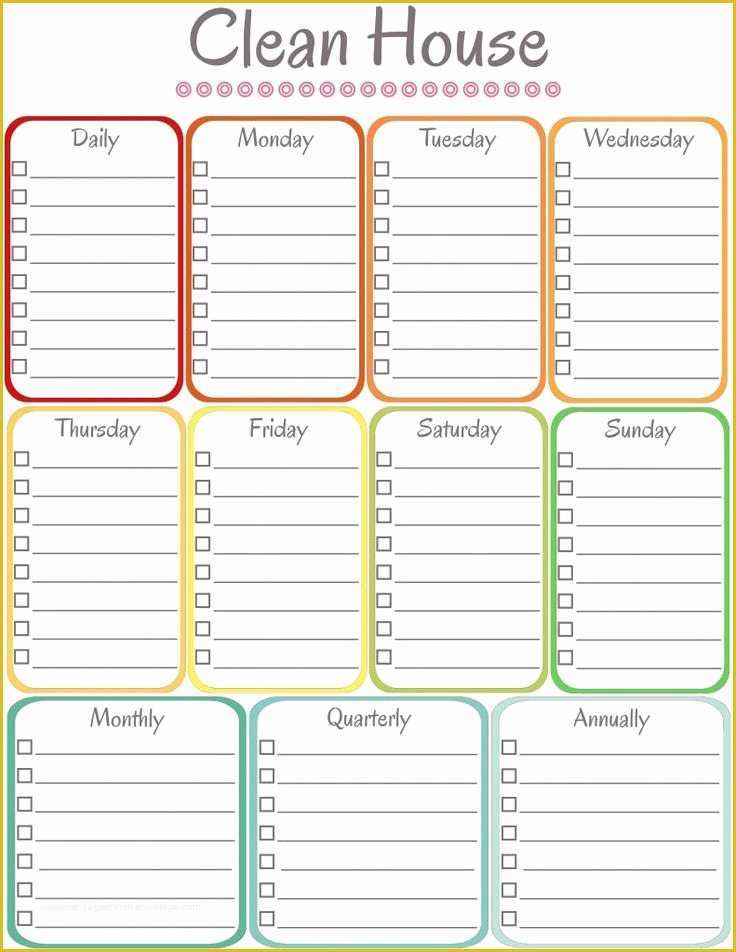 House Cleaning Templates Free Of Weekly Cleaning Rota Template