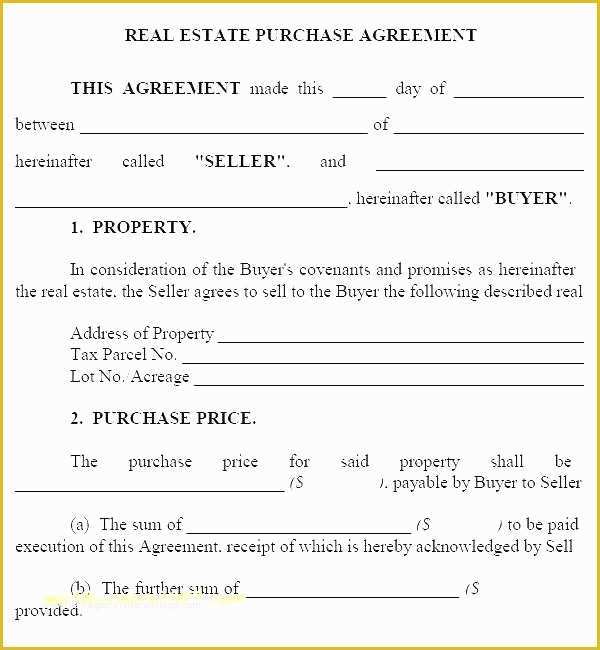 House for Sale by Owner Contract Template Free Of Property Purchase Contract Template Property Purchase
