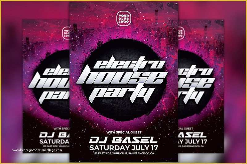 House Party Flyer Template Free Of Electro House Party Flyer Template Flyer Templates