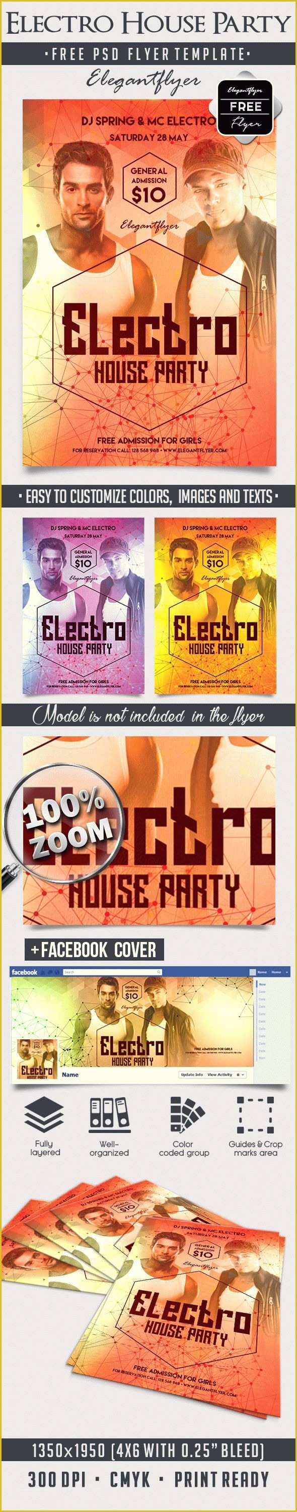 House Party Flyer Template Free Of Electro House Party – Free Flyer Psd Template – by