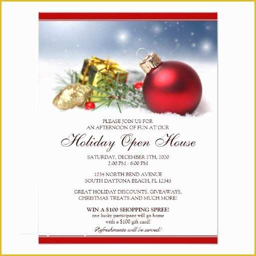 House Party Flyer Template Free Of Festive Holiday Open House Invitations Template