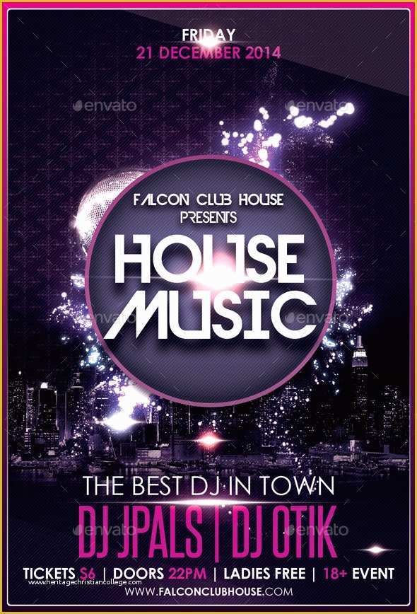 House Party Flyer Template Free Of House Music Party Flyer by Falconlabdesigns