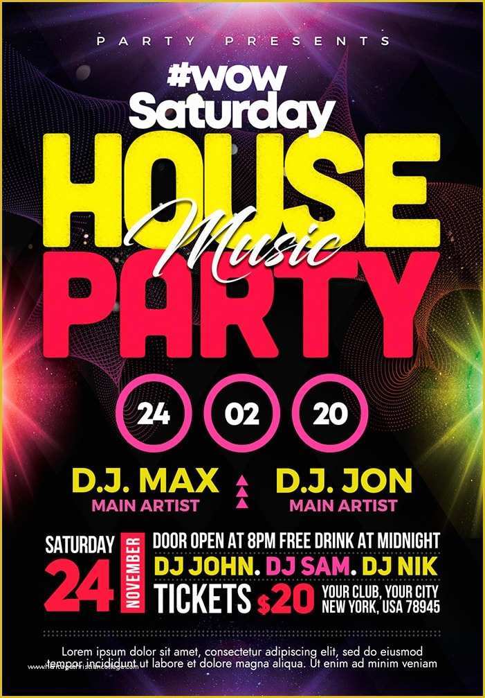 House Party Flyer Template Free Of House Party 2 Free Psd Flyer Template Free Psd Flyer