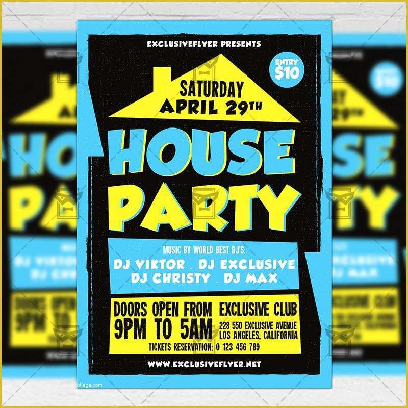 House Party Flyer Template Free Of House Party – Club A5 Flyer Template