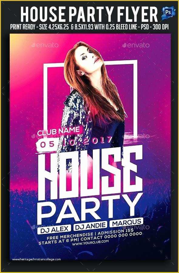 House Party Flyer Template Free Of House Party Flyer Template Free Electro House Music Tech