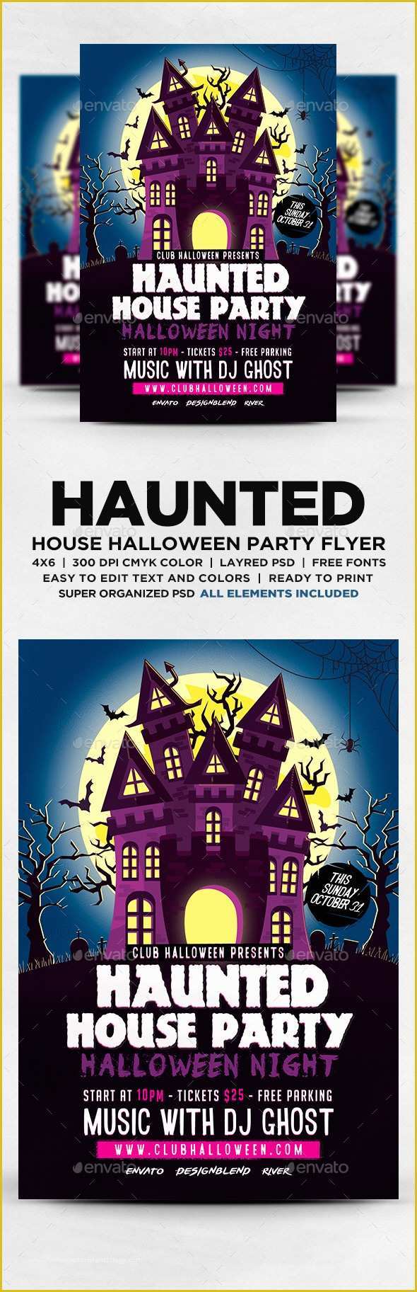 House Party Flyer Template Free Of Printable Halloween Haunted House Template Tinkytyler