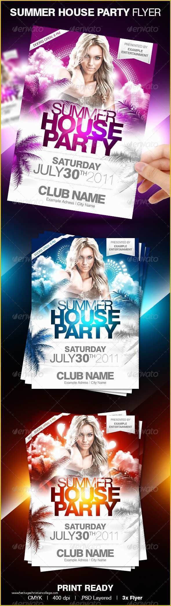 House Party Flyer Template Free Of Summer House Party Flyer
