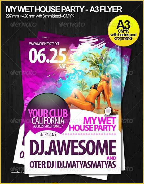 House Party Flyer Template Free Of top 50 Summer Beach Party Flyer Templates 56pixels
