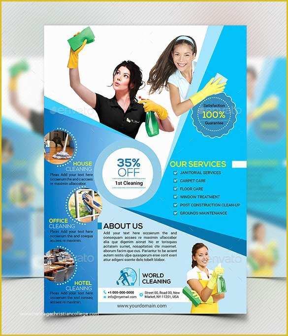 Housekeeping Flyer Templates Free Of 10 House Cleaning Flyer Templates to Download