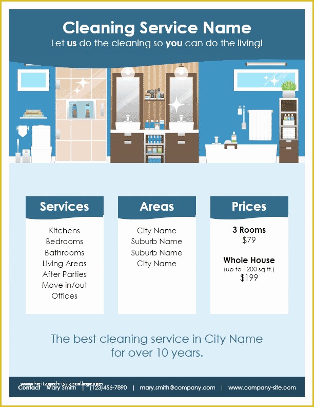 Housekeeping Flyer Templates Free Of Cleaning Service Flyer Template for Word