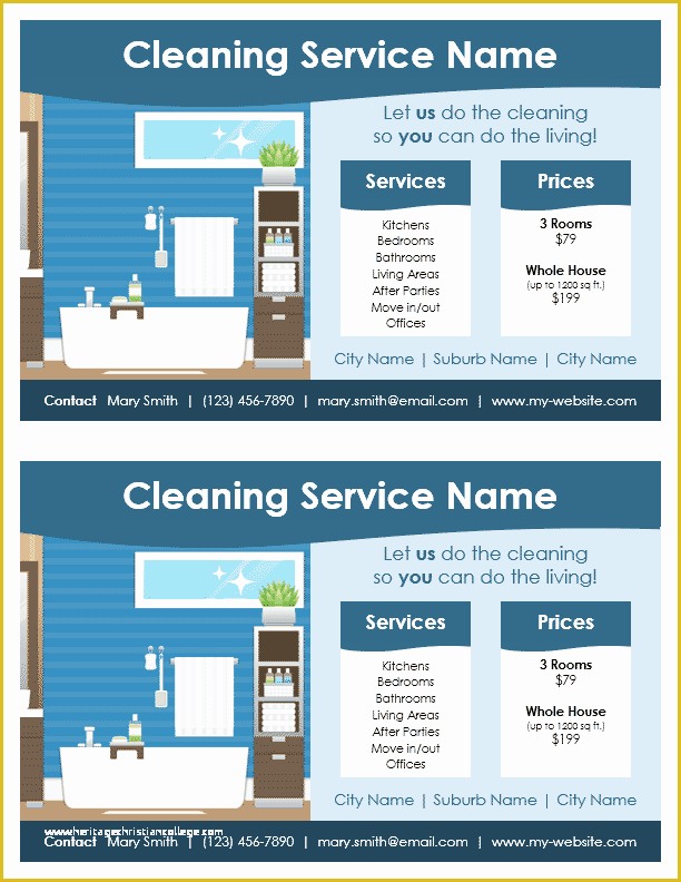 Housekeeping Flyer Templates Free Of Cleaning Service Flyer Template for Word