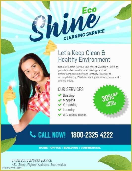 Housekeeping Flyer Templates Free Of Copy Of Shine Eco Cleaning Service