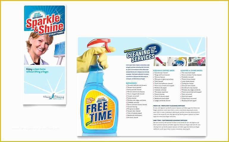 Housekeeping Flyer Templates Free Of House Cleaning &amp; Housekeeping Brochure Template Word