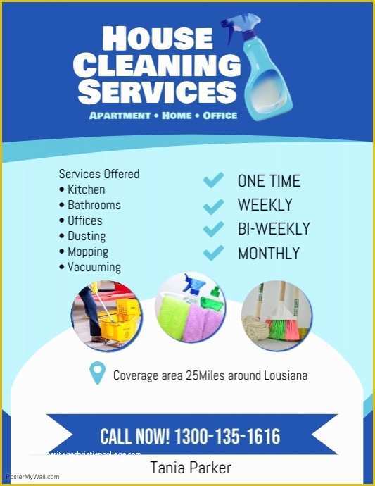 Housekeeping Flyer Templates Free Of House Cleaning Services Flyer Poster Template
