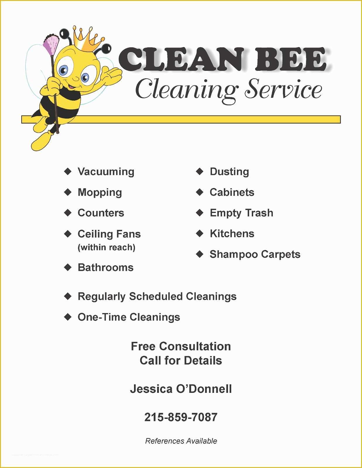 Housekeeping Flyer Templates Free Of Kitelinger Designs Cleaning Service Flyer