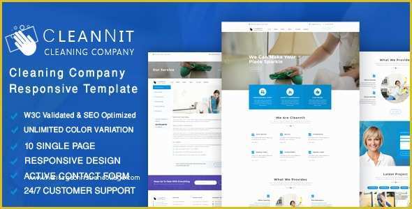 Housekeeping Website Templates Free Download Of Cleannit – Cleaning Pany Responsive Website – Download
