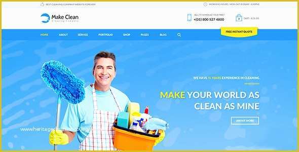 Housekeeping Website Templates Free Download Of Make Clean Cleaning Pany Muse Template by Mejora