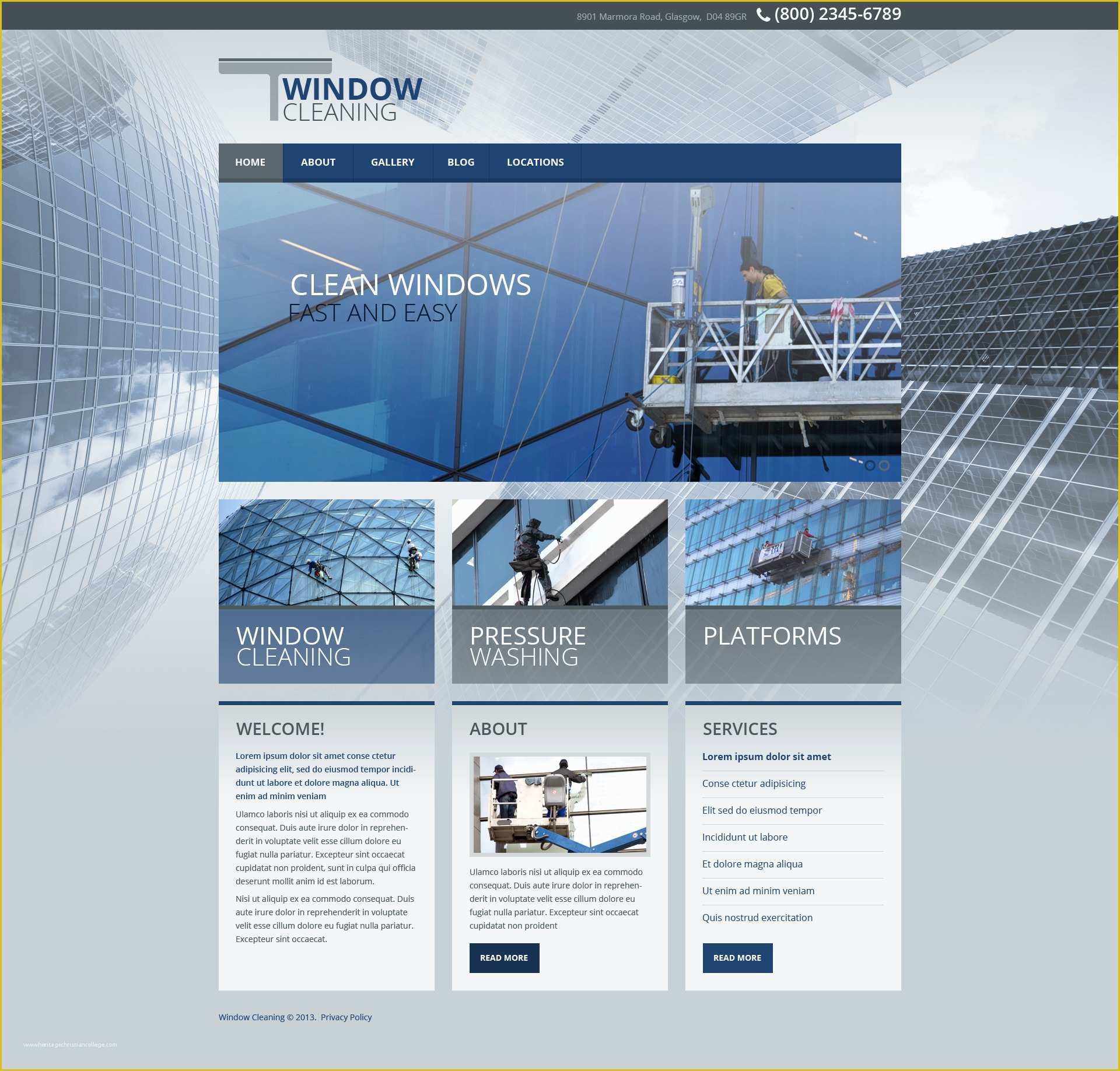Housekeeping Website Templates Free Download Of Window Cleaning Responsive Website Template