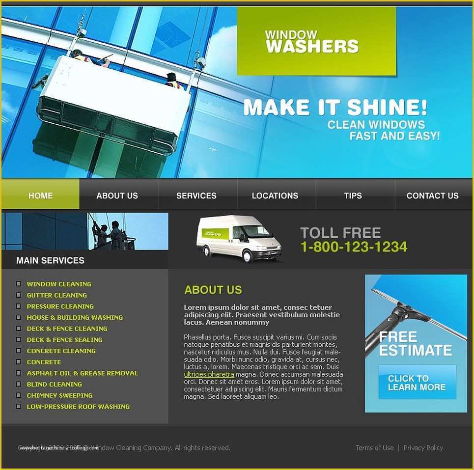 Housekeeping Website Templates Free Download Of Window Cleaning Website Template Web Design Templates