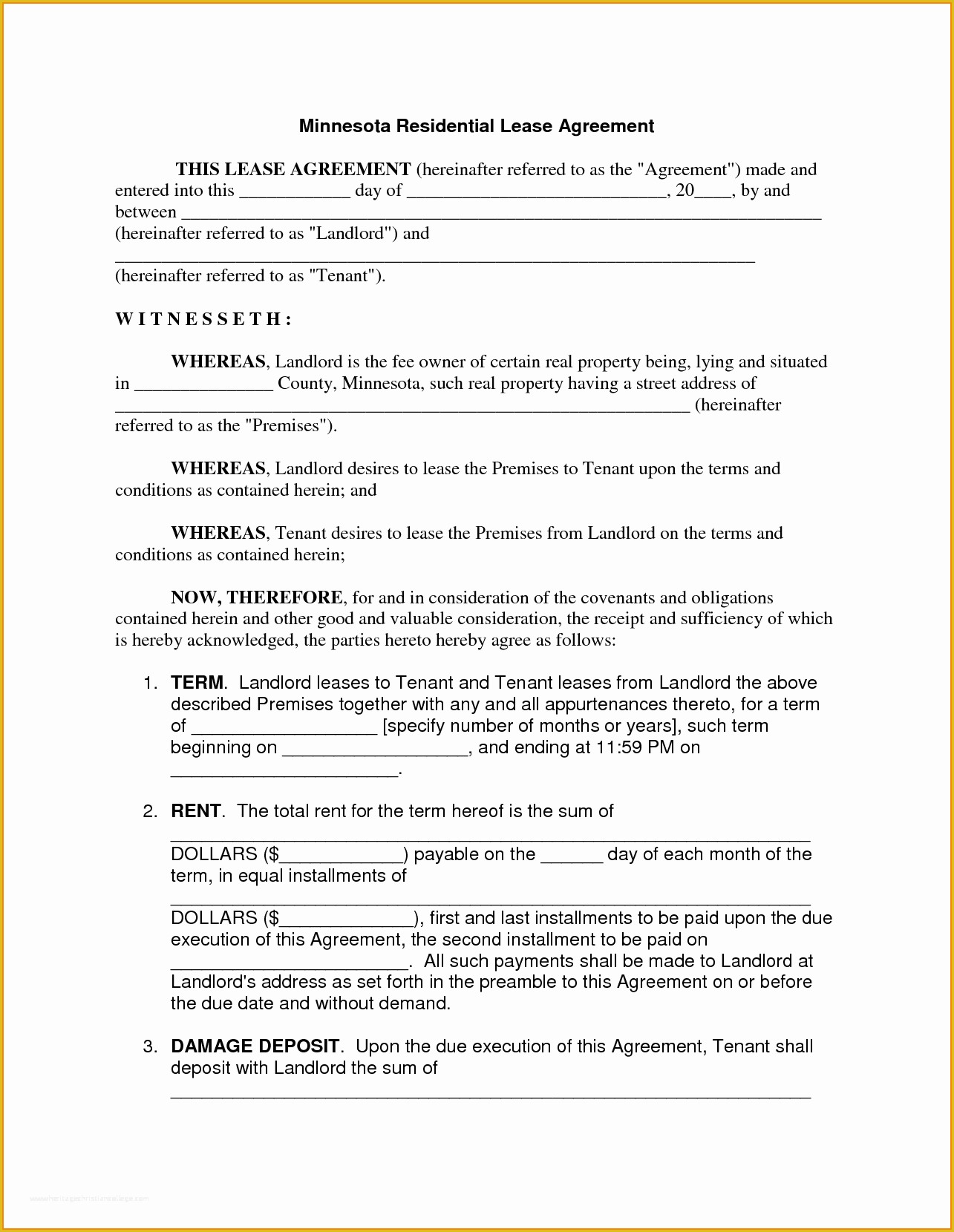 Housing Lease Template Free Of 30 Basic Editable Rental Agreement form Templates Thogati