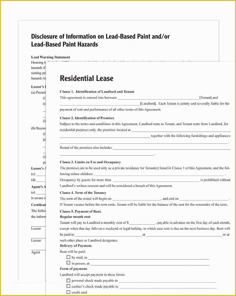 Housing Lease Template Free Of Adams Residential Lease forms and Instructions