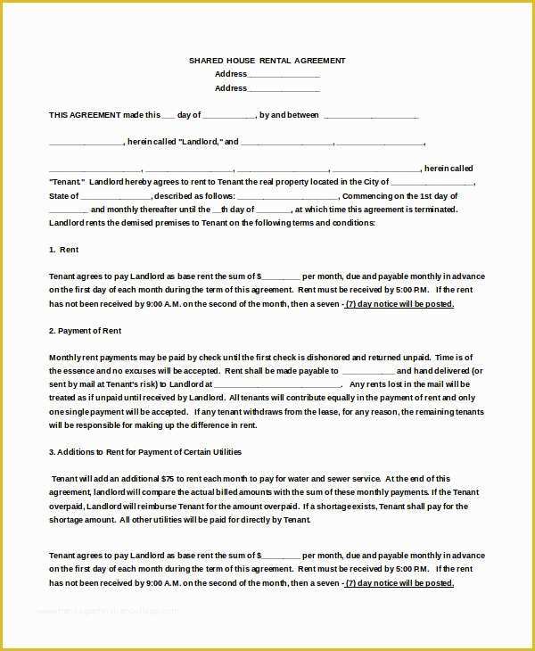Housing Lease Template Free Of Housing Rental Agreement
