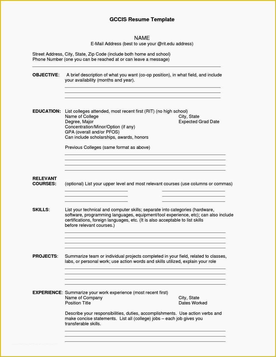 How to Make A Resume Free Template Of Easy Fill In Resume Resume Template