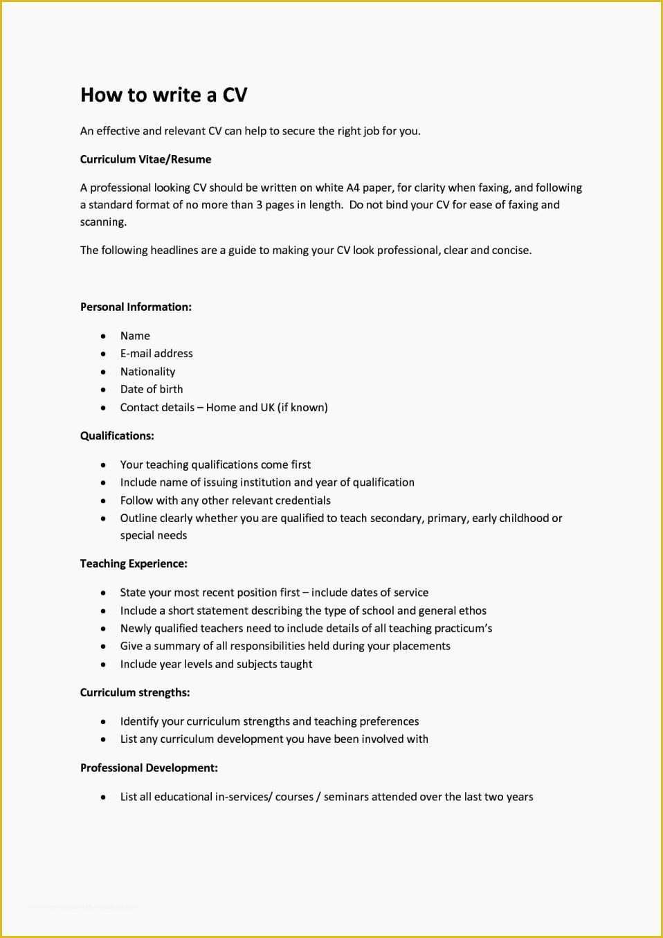 How to Make A Resume Free Template Of How to Write A Cv for A 16 Year Old with No Experience Uk