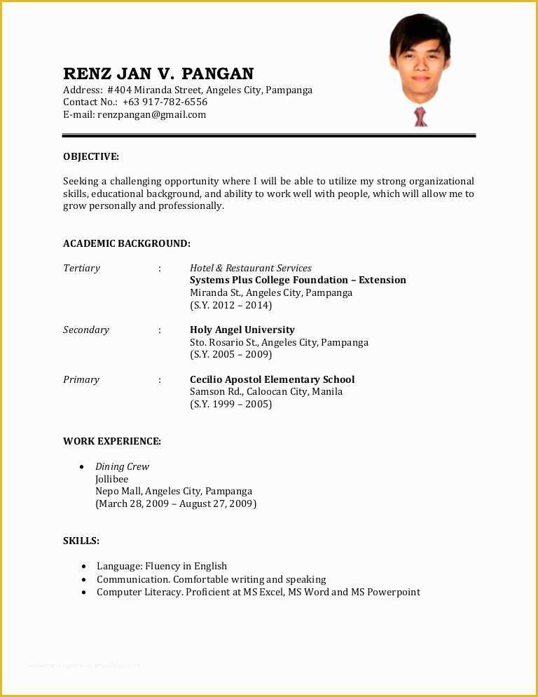 How to Make A Resume Free Template Of Resume Sample