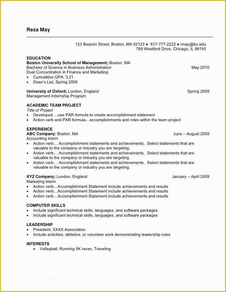 How to Make A Resume Free Template Of Undergraduate 1 Resume Examples