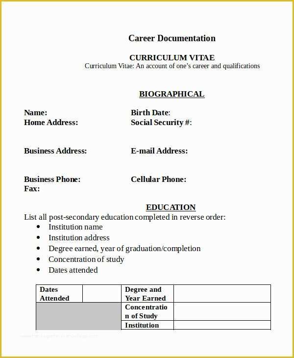 How to Write A Cv Template Free Of 35 Sample Cv Templates Pdf Doc