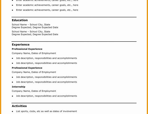 How to Write A Cv Template Free Of 7 Cv Template Basic