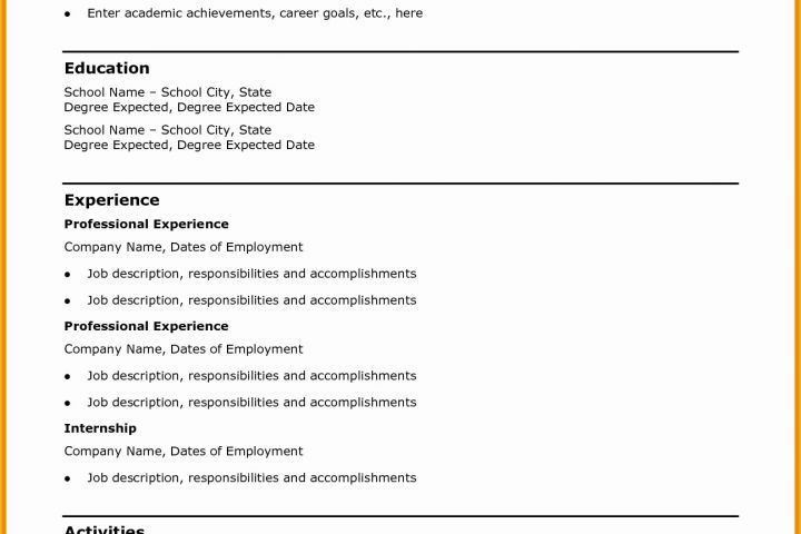 How to Write A Cv Template Free Of 7 Cv Template Basic