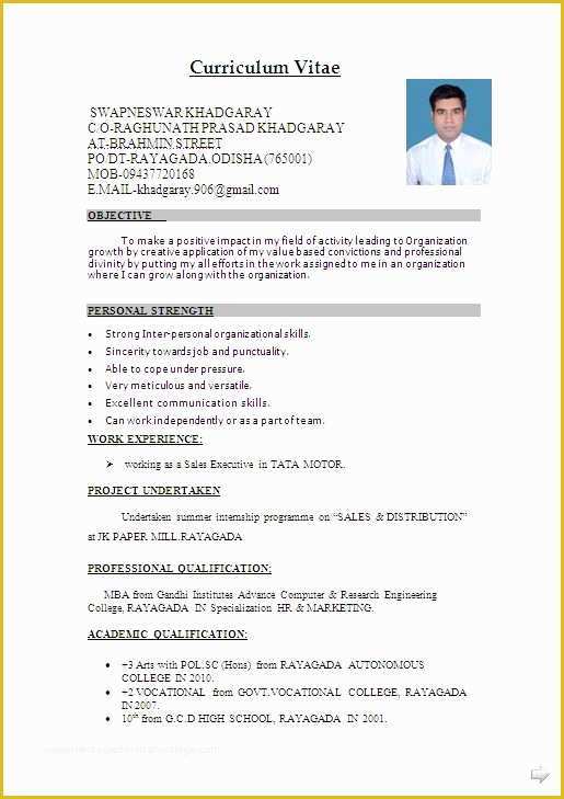 How to Write A Cv Template Free Of Download Resume format & Write the Best Resume