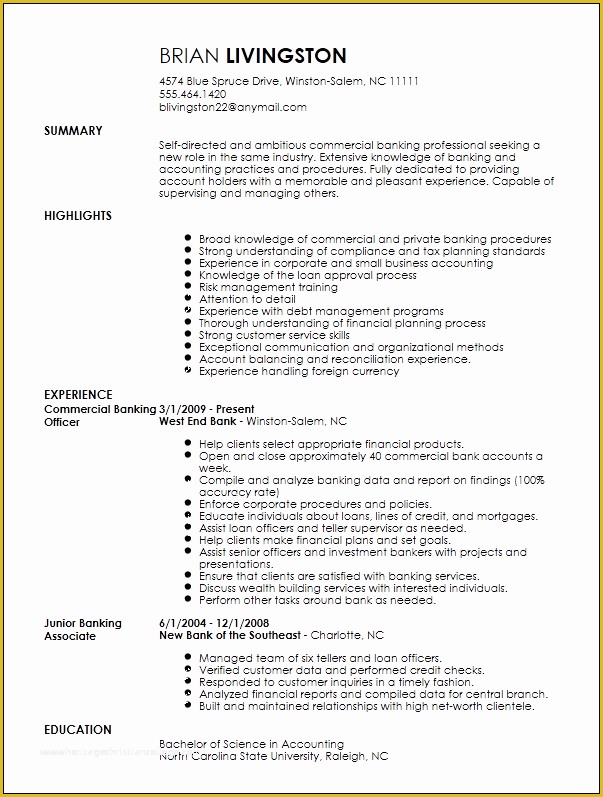 How to Write A Cv Template Free Of Free Professional Banking Resume Template