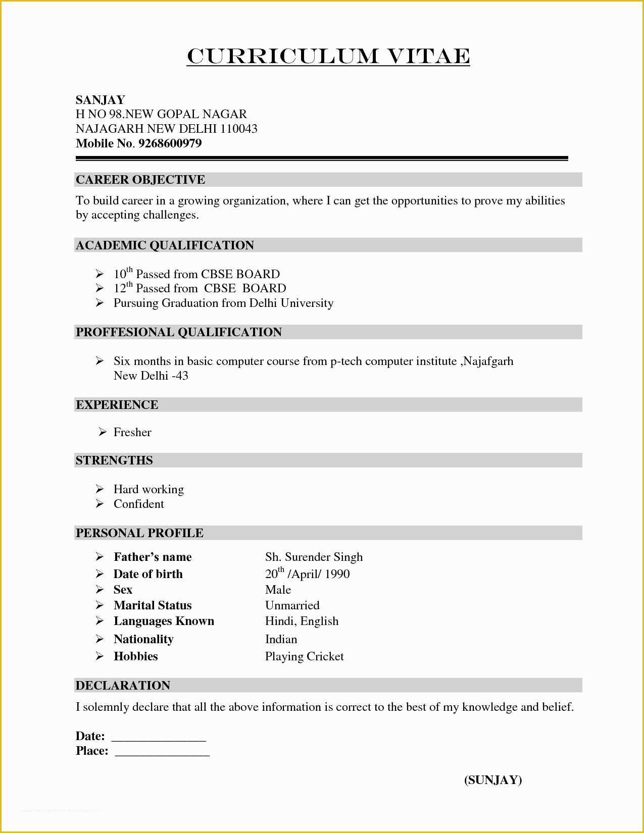 How to Write A Cv Template Free Of Pattern Cv Resume