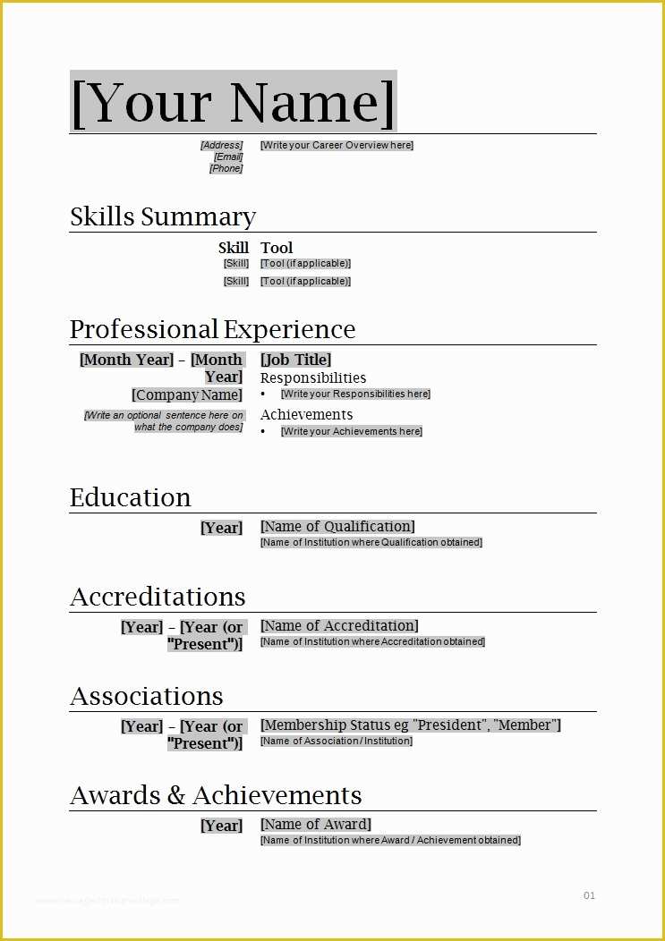 59 How to Write A Resume Template Free