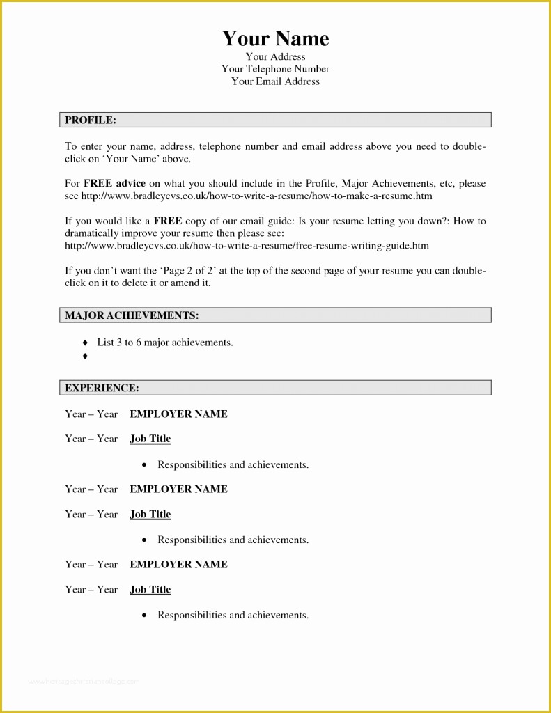 How to Write A Resume Template Free Of Make A Resume Resume Cv Example Template